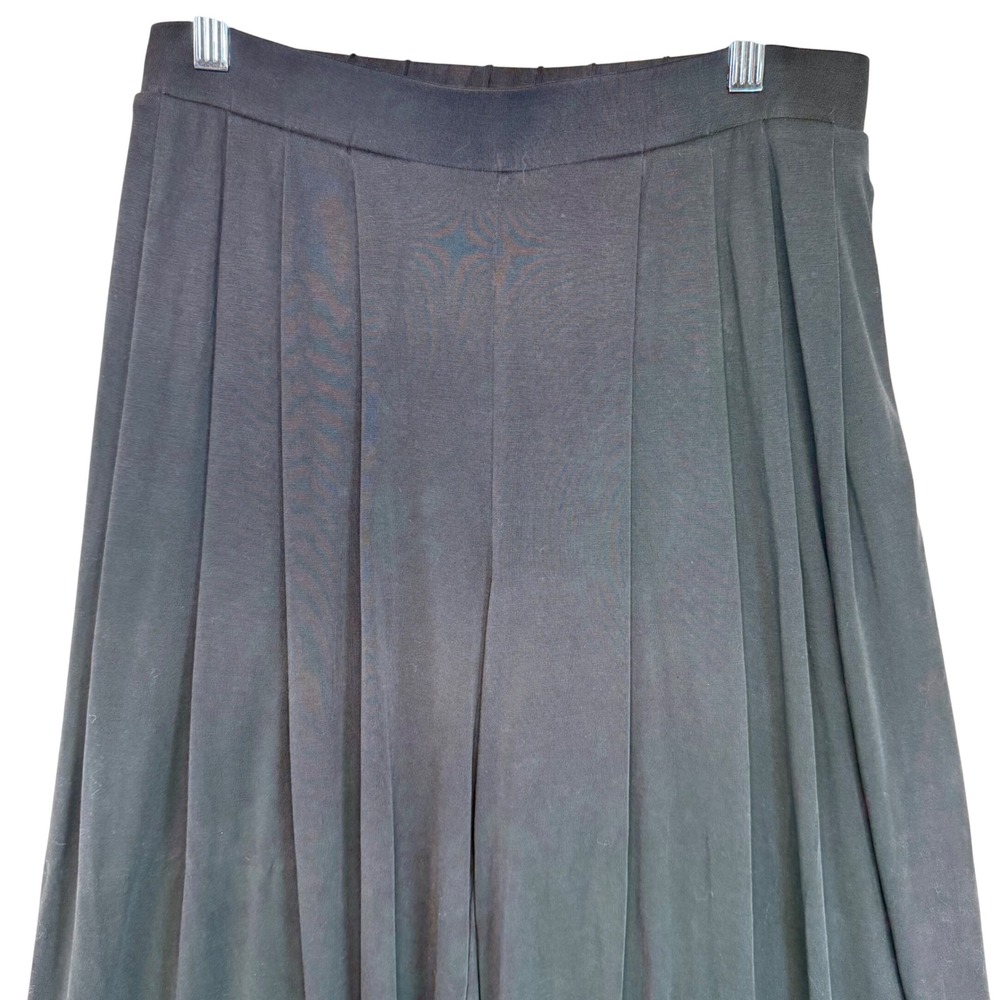 Calia Black Wide Leg Cropped‎ Pants Pleated Elastic Waist Lightweight Casual - Picture 3 of 12